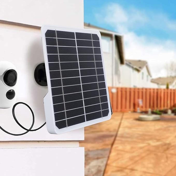 AUNMAS 20W Monocrystalline Solar Panel for Security Camera Outdoor 5V Waterproof Adjustable Wall Mount with 9.8ft Cable