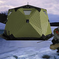 Winter Fishing Tent Fishing Tent pop up ice Fishing shelter with Stove Jack and Floor Portable ice Fishing Tent 420d Insulated Layer ice shanty Hexagon ice Huts Green