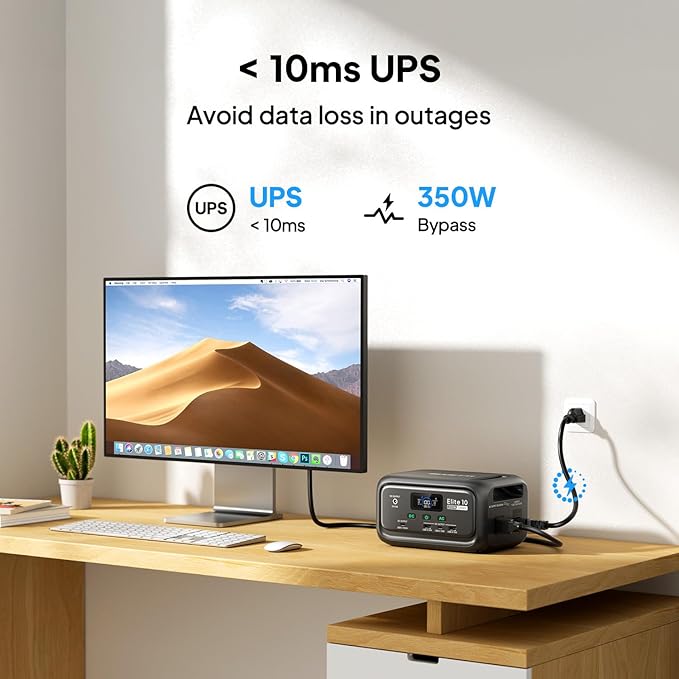 BLUETTI Elite 10 Mini Portable Power Station 128Wh LiFePO4 Battery with 200W AC Outlet Flight-Approved Power Bank for Travel Fast Recharge Solar Generator for Camping &amp Outage Emergency Backup