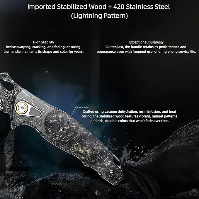 Damascus Steel Folding Knife Camping Knives &amp Tools Folding Knife HRC 60 Vegetable Tanned Leather Sheath personalized Engraving Compact Folding Knife with Pocket Clip for Camping Gift for M
