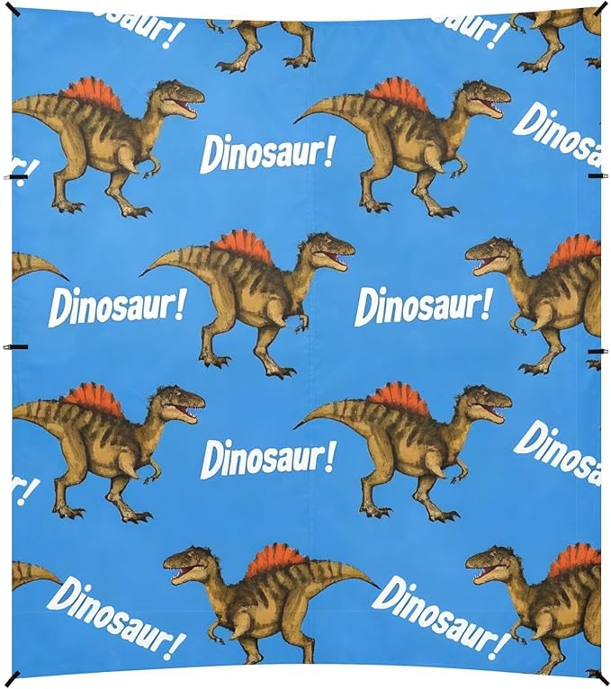 ALAZA Cool Dinosaur Dino Blue Beach Tent Sun Shelter UPF50+ Protection Beach Shade Canopy w/ 4 Sandbags for Outdoor Camping Fishing Backyard Fun Picnic 10x9 ft