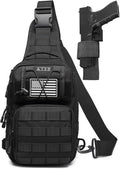 ATBP Tactical Sling Backpack Bag Pack for Men Military One Strap Shoulder Backpack Crossbody Bag With Holster 10 Liters
