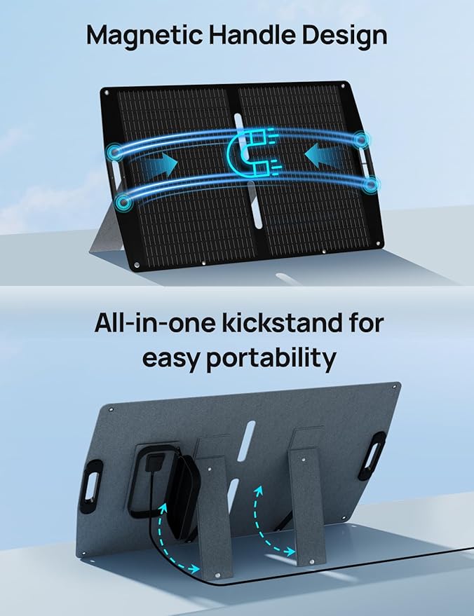 ECO-WORTHY 100W Portable Solar Panel for Power StationsIP65 Waterproof &amp Lightweight with Adjustable Kickstand23% High Efficiency Foldable Solar Panel for Outdoor RV Camping Off Grid Emergency