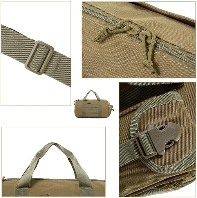 Outdoor fishing Camping Large Duffle Bag Backpack Tactical Field Gear Equipment (Army green)