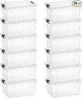 Superio Small Clear Plastic Storage Bin with LidNon-Toxic BPA Free Odor Free Organizer Storage Box Stackable Plastic Tote for Home Garage School and Office (11 Quart 12-Pack)