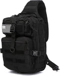 Outdoor Tactical Bag Fishing Military Sport Bag Pack Sling Shoulder Backpack for Every Day Carry (Black)