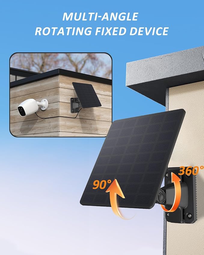 Trail Camera Solar Panel WingHome 5000mAh Built-in Battery 12V/1A &amp 6V/1.5A Output IP66 Waterproof High-Efficiency Power Durable Solar Charger Supply for Outdoor Wildlife Monitoring