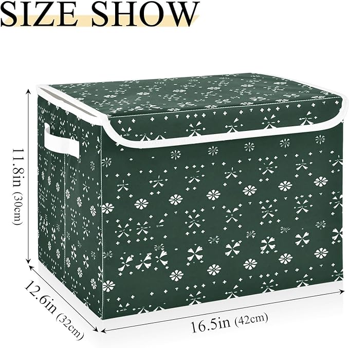 St. Patrick's Pattern Fabric Storage Bins with Lids and HandleFoldable Storage Bins with LidsCloset Organizers for Clothes Storage Room Organization Office Storage Chest Organizer