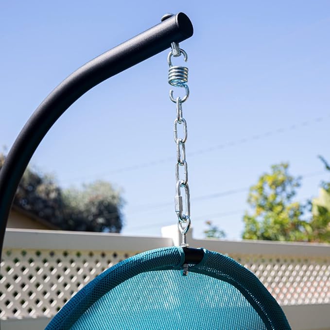 Barton Hanging Chair Egg Chair with Canopy and Cushion for Indoor/Outdoor Basket Lounge Collapsible Egg Chair Seat Aqua
