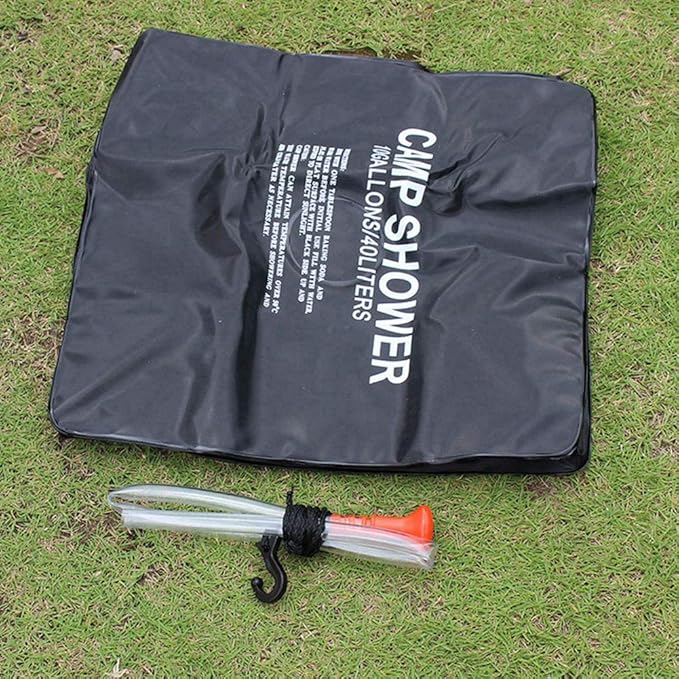 Acouto 40L Portable Solar Heated Camping Shower Bag with Easy Hanging Cord for Outdoor Fun