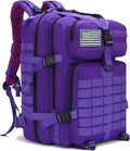 45L Military Tactical Backpack for Men &amp Women Bug Out Bag Assault pack Molle Daypack Hiking Trekking Rucksack(45L purple)