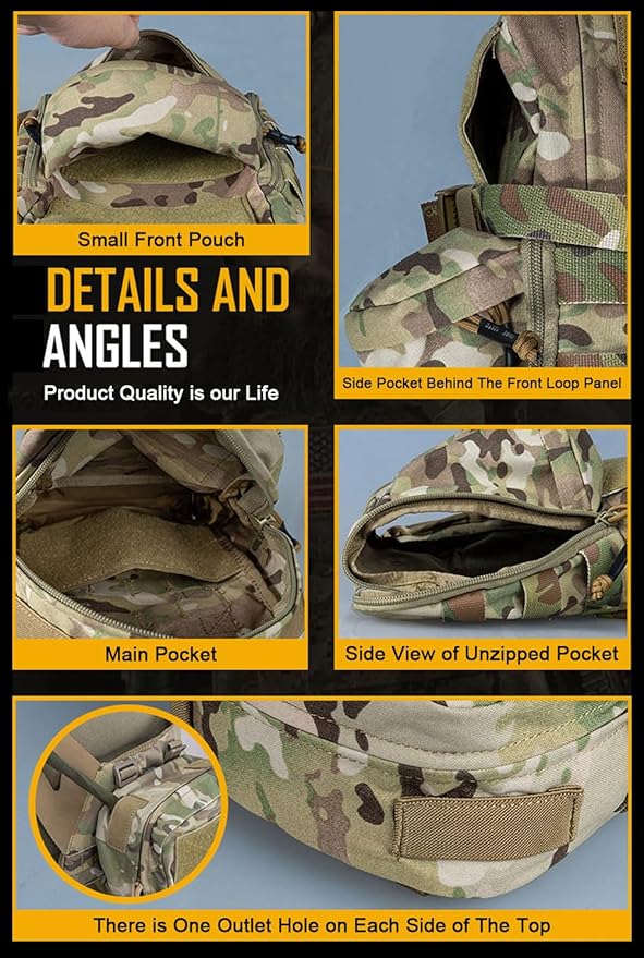 Jungle Leopard Tactical Mini Hydration Bag MOLLE Water Backpack Pack Bladder Pouch Vest Pocket for Airsoft(CP)
