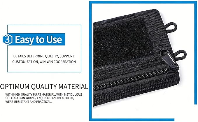 Tactical Compact Pocket Organizer Card Key Coin Everyday Carry Gear Pouch with Neck Lanyard MOLLE Zipper Utility Admin Bag