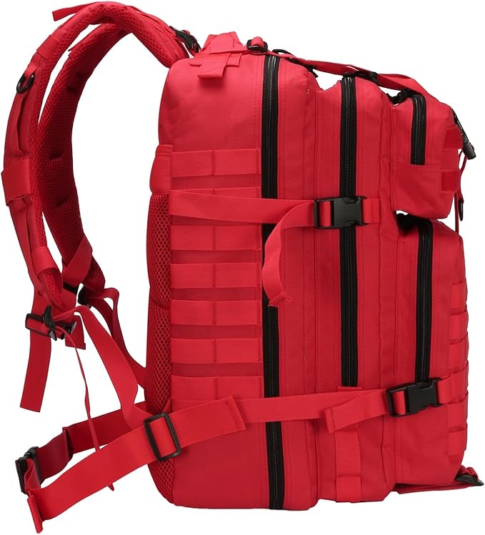 45L Military Tactical Backpack for Men &amp Women Bug Out Bag Assault pack Molle Daypack Hiking Trekking Rucksack(45L red)