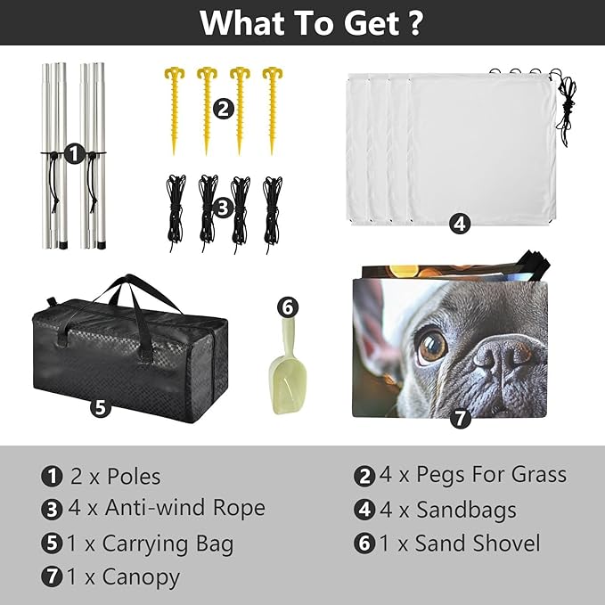 ALAZA French Bulldog Wearing A Santa Hat Beach Tent Sun Shelter Portable Canopy Sunshade for Outdoor Camping Picnics Backyard Fun 10x9 ft