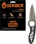 Gerber Gear Remix Folding Pocket Knife 3 Fine Edge Blade Pocket Knife for Survival and Camping Gray