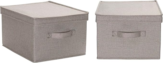 Household Essentials Large Fabric Storage Bins 2 Pack Gray