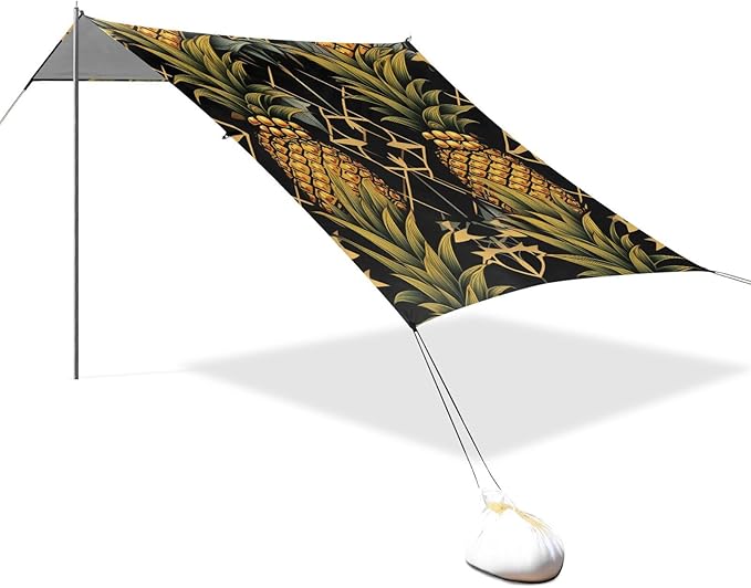 ALAZA Pineapples Geometric Art Beach Tent Sun Shelter Portable Canopy Sunshade for Outdoor Camping Picnics Backyard Fun 10x9 ft