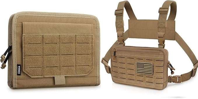 WYNEX Tactical Folding Admin Pouch Molle Tool Bag Utility Organizer EDC Medical Bag Pouches Tactical Chest Rig Bag of Laser Cut Design Molle Chest Bag Chest Pack for Men