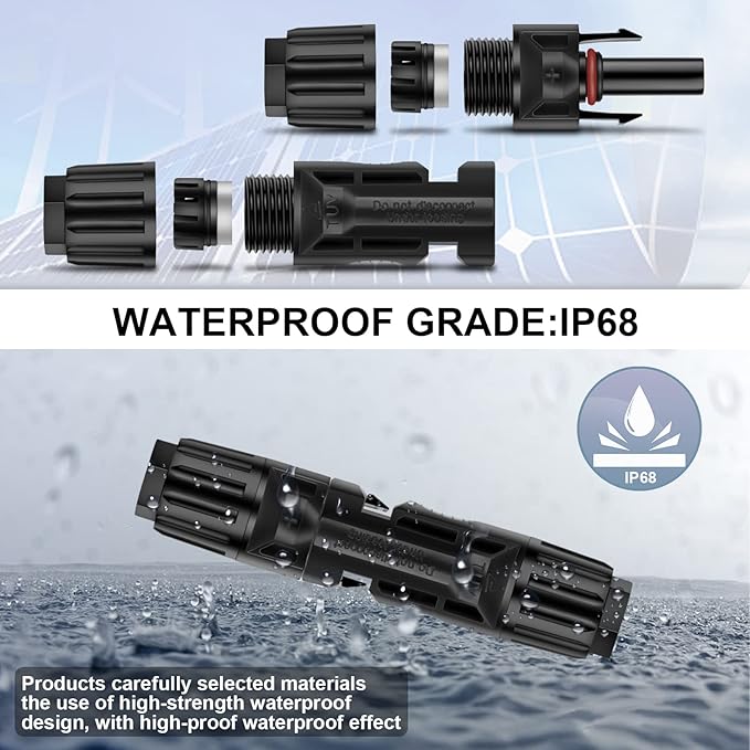 16 PCS 8AWG Solar Connectors with Spanners 8 Pair Solar Panel Connectors Male/Female (8AWG 8 Pairs)