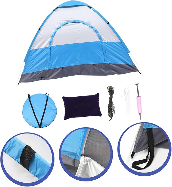 GANAZONO 1set Portable Beach Tent Uv Wear-Resistant Easy Setup Shelter for Outdoor Camping Hiking and Picnics Fits People Ventilated and Carry Bag