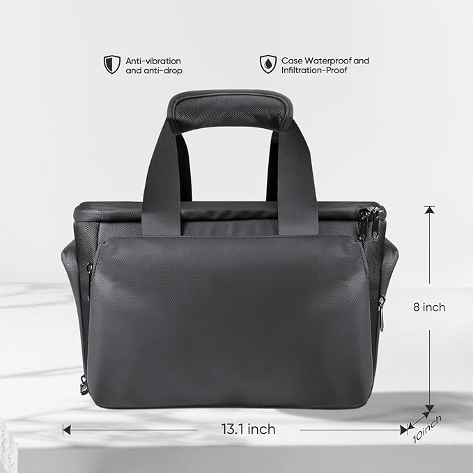sarlar Carrying Case Compatible with DJI Power 500 Portable Power Station Travel Storage Bag Anti-collision Scratch-proof Waterproof with Back and Sides Pockets for Charging Cable and Accessories