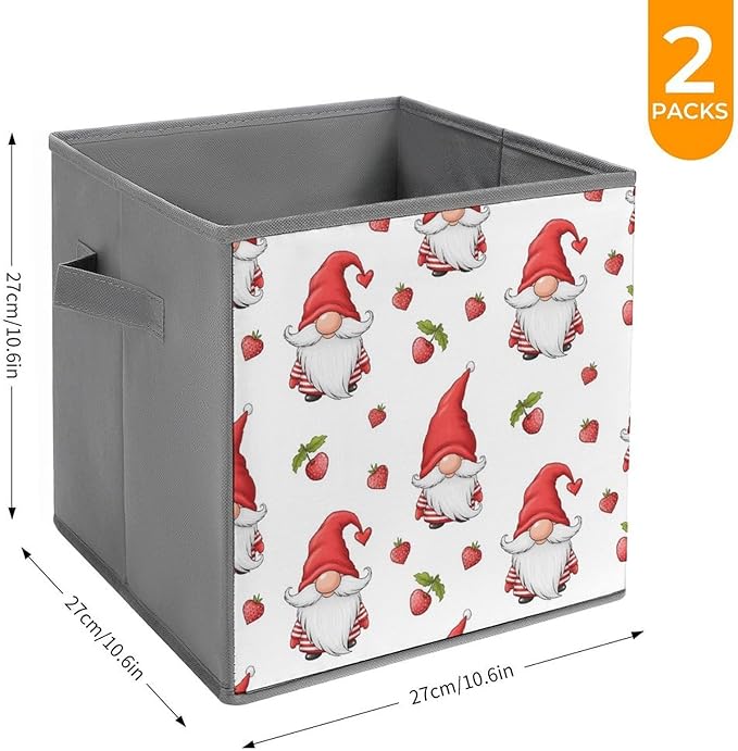 Collapsible Storage Bins with Handles Gnome Large Capacity Foldable Cube Box for Blankets Comforters Pillows Perfect for Linen Closet Storage