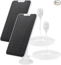 Solar Panel Charger for Arlo Pro 4/Ultra 2/Pro 3/Ultra/Pro 5S/Pro 3 Floodlight 5V 4W Camera Solar Panel with 9.8ft/3m Charging CableIP65 Waterproof Includes Adjustable Wall Mount 2 Pack