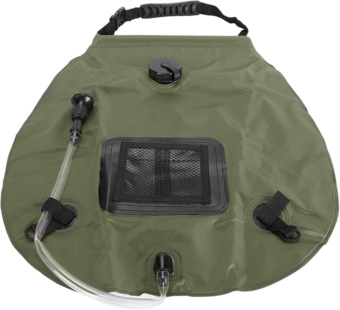 Fdit Solar Shower Bag Portable Solar Heating Camping Shower Bag for Outdoor Hiking Beach 20L Capacity PVC Material