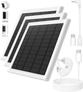 8W Solar Panel for Ring Camera 3-Pack Solar Panel Charger Compatible with Ring Stick Up Cam Battery Spotlight Cam Battery Includes Barrel Plug to USB-C Adapter IP65 Waterproof 10ft Cable