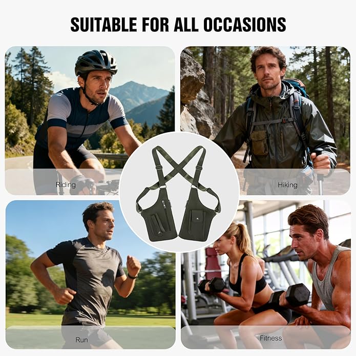 FANDARE Anti-Theft Underarm Chest Bag Double Shoulder Armpit Holster Tactical Sling Ba