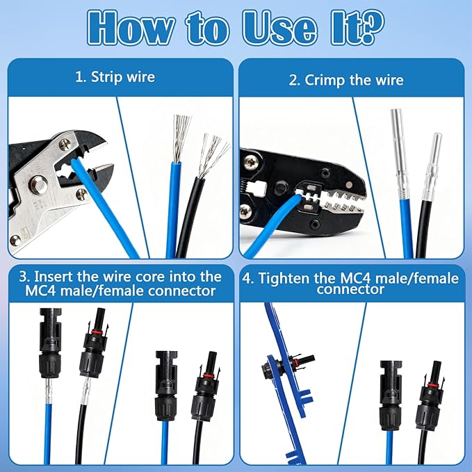 100PCS Solar Panel Connector IP67 1000V 30A Waterproof Connector Male Female with 2 Spanners 50 Pairs Multi-Contact Solar Connectors