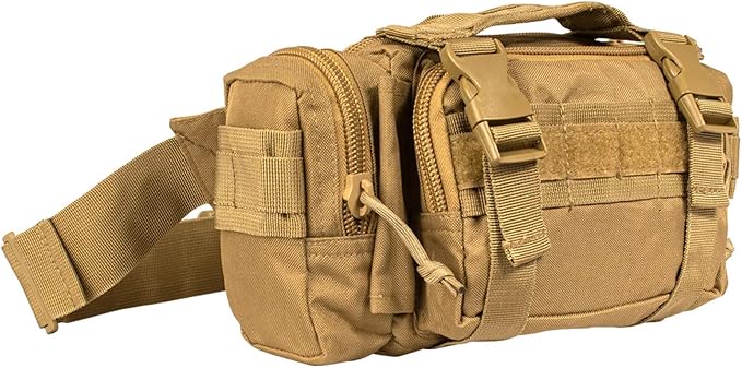 FOX OUTDOOR PRODUCTS Modular Deployment Bag | Tactical Waist Pack Go-Bag &amp Pack Attachment with Organizer Pockets &amp Webbing