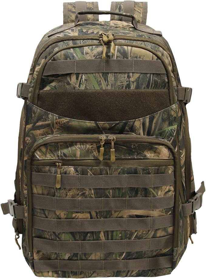 Tactical Hunting Back pack for MenMilitary Molle BackpackAssault Pack37L EDC Hiking &amp Motorcycle Backpack (Aquatic Camouflage)