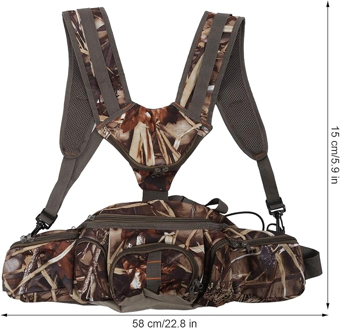 Pilipane Outdoor Hiking Backpack Waist Bag with Bottle Holder Camping Shoulder Bag Water Bottle Pack Ergonomic Lightweight Design for Sports Hiking Outdoor Activities Reed Flannel