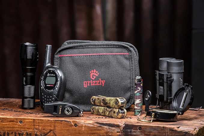 Grizzly RIMFIRE- Folding Knife Protective Gear Bag. Tough Sturdy Heavy Duty Stitching. Heavy use for Years. Carries 6 Folding Knives. Two Heavy Straps for Waist Belt Backpack Gear B