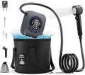 8000mAh Portable Camping Shower Upgrade Rechargeable Electric Shower Pump with 5 Gallon Bucket Intelligent LED DisplayPortable Shower for Outdoor