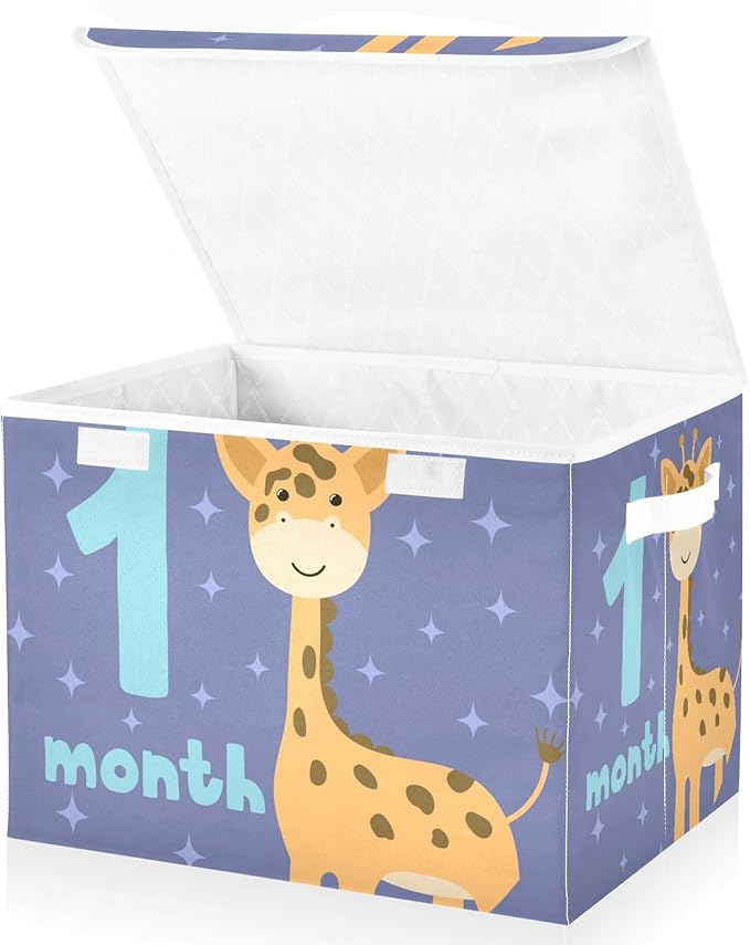 1_month Storage Boxes with Lids Foldable Cube Storage Containers for Organizing for School Supply Office Basket