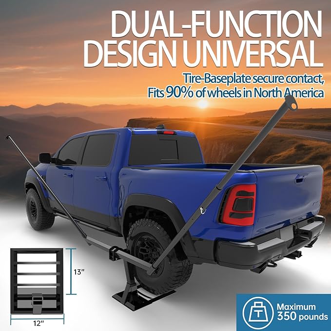 Tire Mount Hammock Stand - Fits Vehicle Tire &amp 2in Hitch Receiver - Includes Parachute Nylon Hammock &amp Storage Bag - for Camping Outdoor Travel (350lbs Weight Capacity) - 2025 New