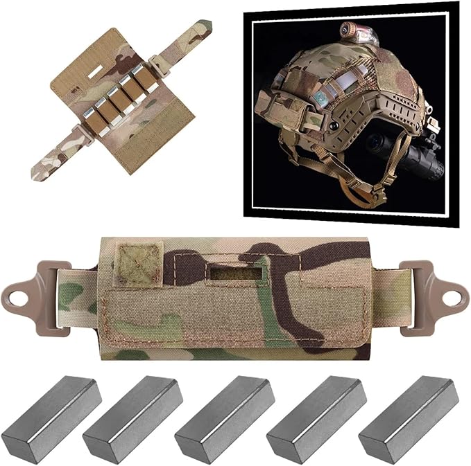 Tactical Helmet Counterbalance Weight Bag NVG Counterweight Pouch with Five Counter Blocks for Fast Airsoft Paintball Helmet