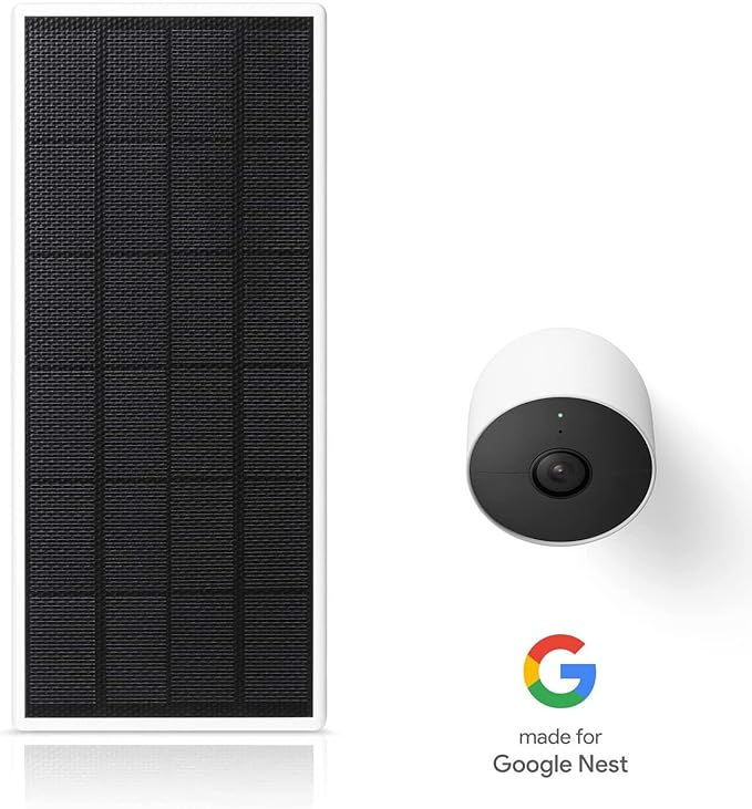 Wasserstein Solar Panel Solar Panel Charger for Google Nest Cam Outdoor or Indoor Battery - 2.5W Solar Power - Camera Solar Panels Made for Google Nest (1 Pack)