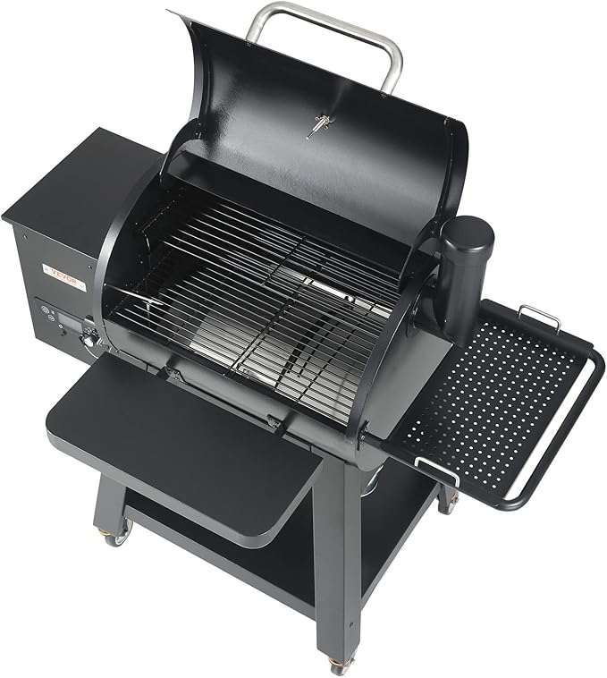 VEVOR Smoker Grill Portable Wood Pellet Grill with Cart 8 IN 1 BBQ Grill with PID Temperature Control for Outdoor Cooking Barbecue Camping Picnic 730 sq Patio and Backyard Black