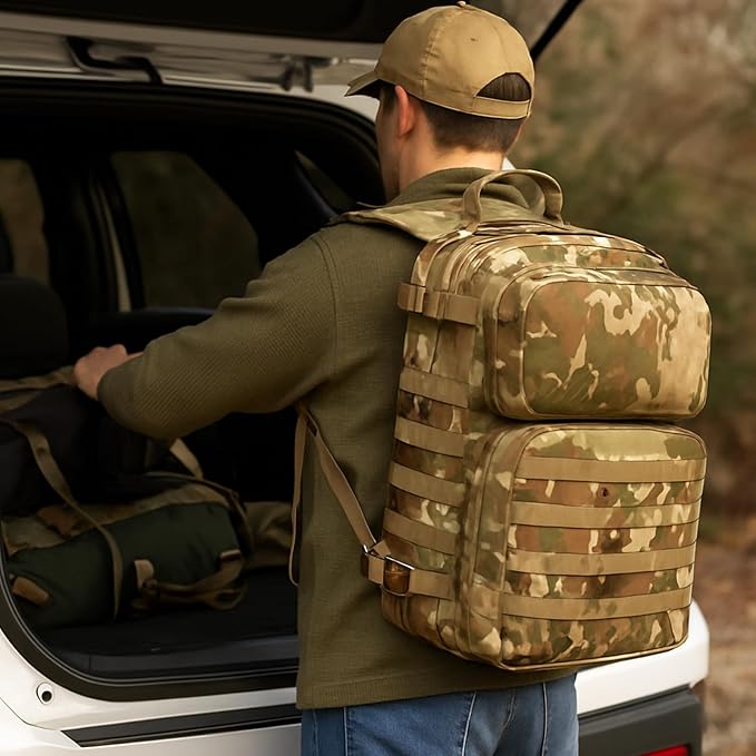 MT Military Rucksack Style Assault Pack Compatible with FILBE System – Tactical MOLLE Backpack for Outdoor Hiking Camping Hunting – Modular 30L Capacity OCP