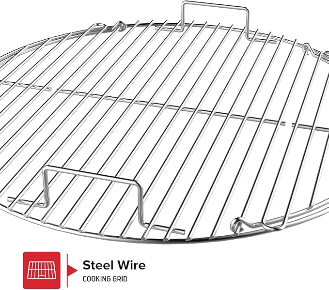 Nexgrill Premium 22.5 Charcoal Barbecue Grill with Adjustable Air Vent Built-In Temperature Gauge 362 SQ In Grate Storage Rack Portable Kettle Grill for Camping Picnics and More - 810-0178
