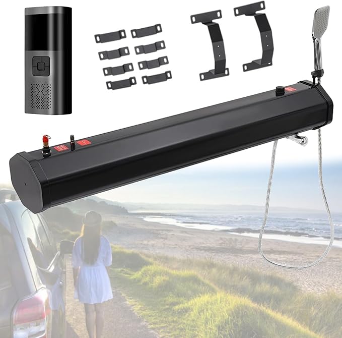 20L/30L Pressurized Water Tank for Camping Shower Roof-Rack Shower for Off-Road Vehicles Pick-up Trucks SUV Solar Car Shower Water Tank for Outdoor Activities Water Supply20L