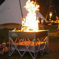 KAMPKEEPER Portable Fire Pit Outdoor Tabletop Firepit 18 Inch 304 Stainless Steel Wood Burning Fireplaces Collapsible Pop Up Fire Pit for Outside Included Heat Shield for Leave No Trace Fires