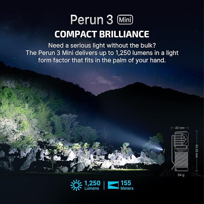 OLIGHT Perun 3 Mini Premium Headlamp 1250 Lumens with Type-C Charging Box Rechargeable Headlight with Red Light OptionPerfect for Working Hiking Camping and Climbing (Midnight Blue)