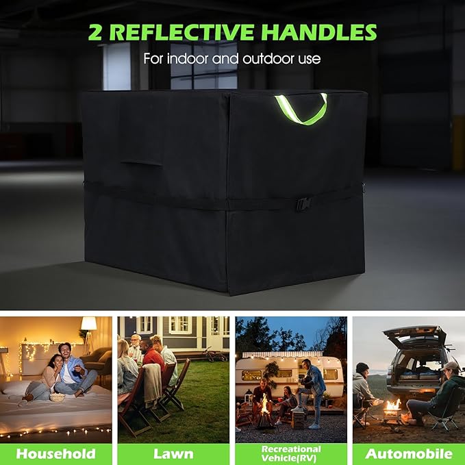 Kaskawise Outdoor Generator Cover 38 L x 28W x 30H Fits 5500-15000W Portable Generators900D Heavy Duty Waterproof Generator Cover with Buckle StrapsAir Vent &amp Carry Bag