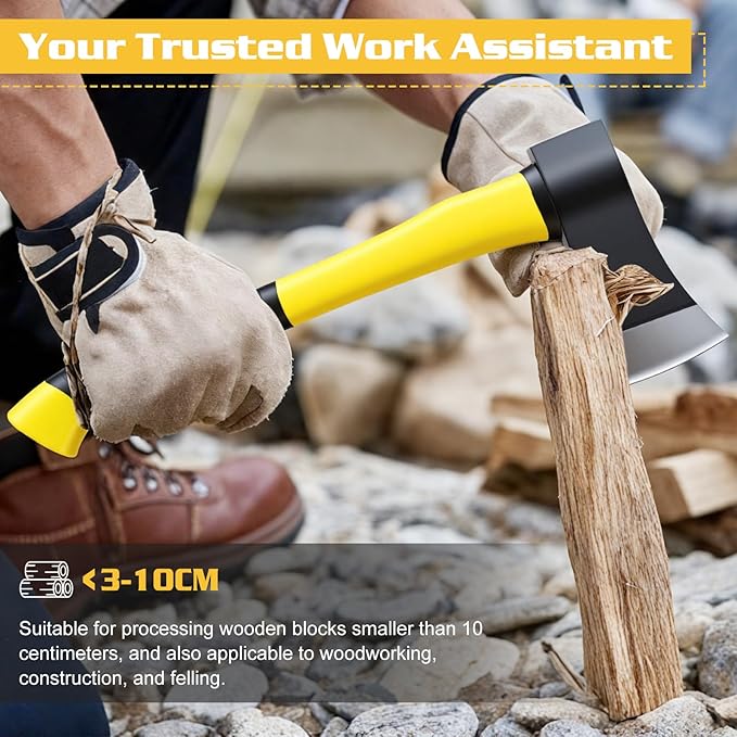 16 Axe Ultra- Hatchet-Camping Axe Lightweight (2.4lbs) | Forged High-Carbon Steel Ergonomic Handle for Outdoor Splitting &amp Hammering
