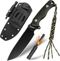 Full Tang Survival Knife YS-X1 - Razor Sharp Fixed Blade with Sheath 8Cr14MoV Steel for Camping &amp Bushcraft Includes Fire Starter &amp Tools